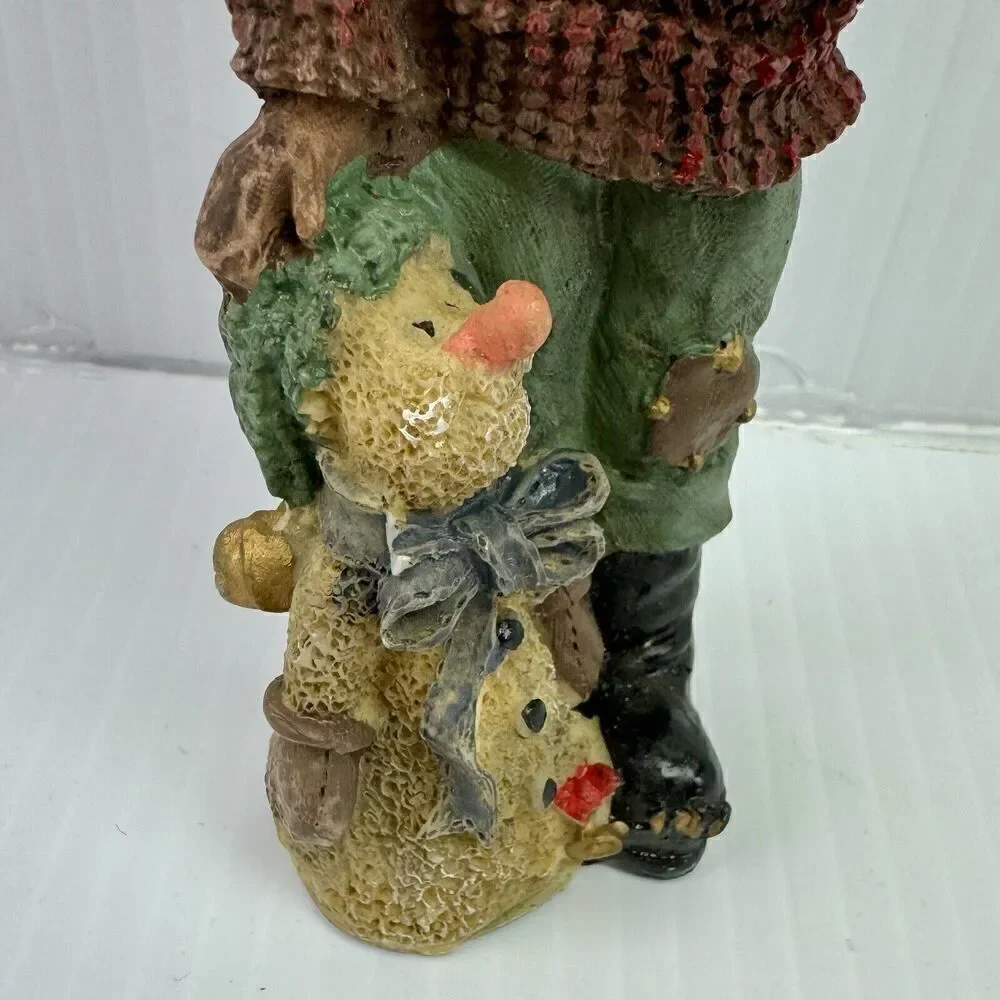 Boyds Bears Tall Bear Statue In Sweater With Snowman Vintage Collection